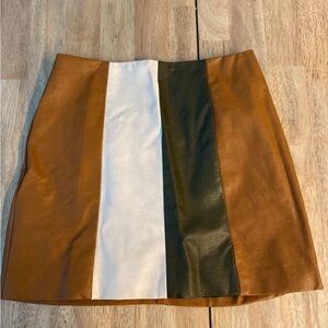 Wild Honey Tan, White, and Black Mini Skirt